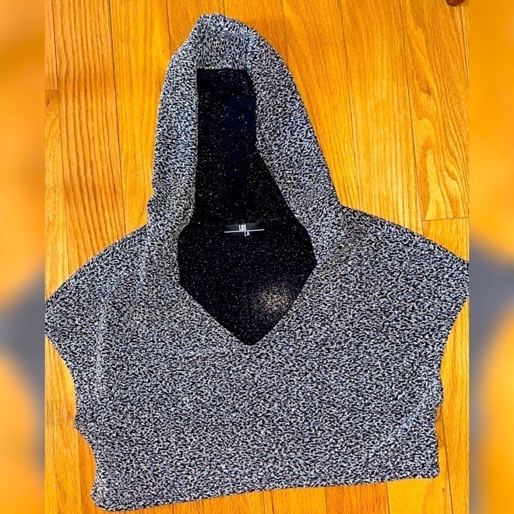 SHIMMERY Lux LA cropped hood top